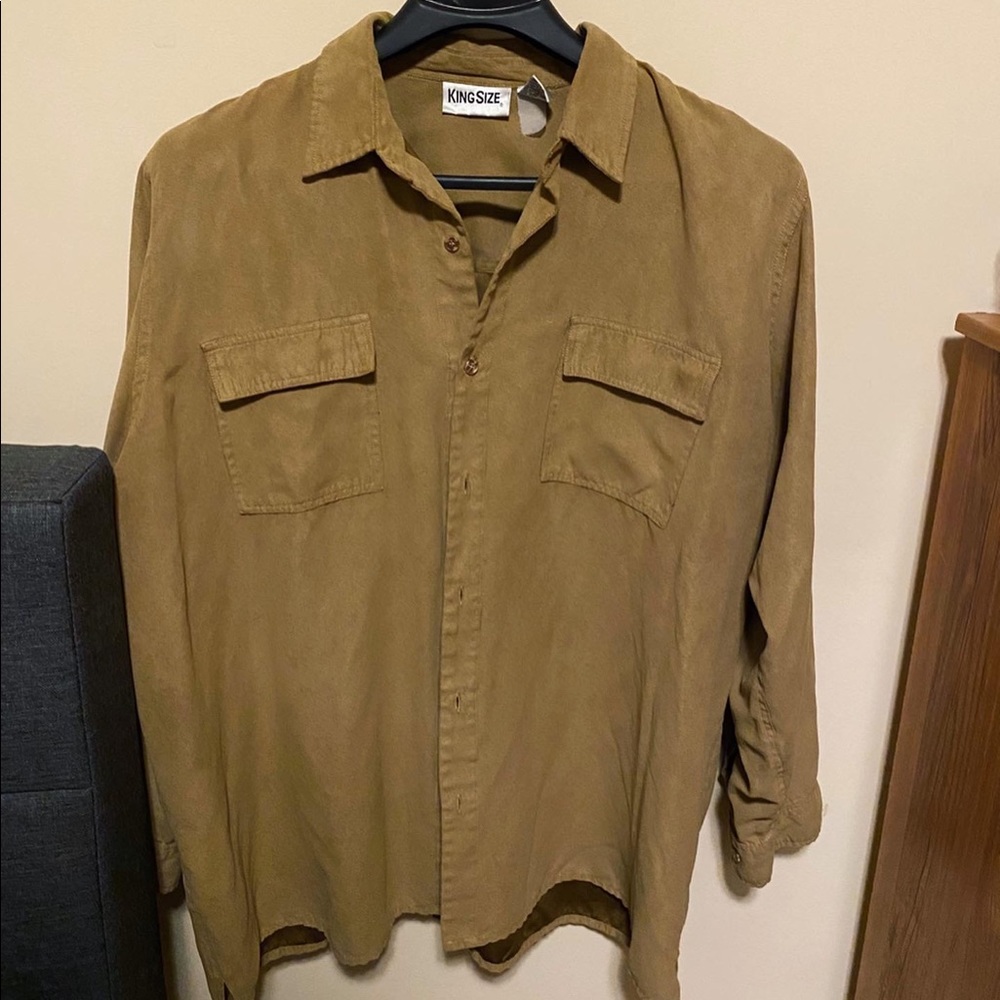 Vintage King Size Suede Button Up